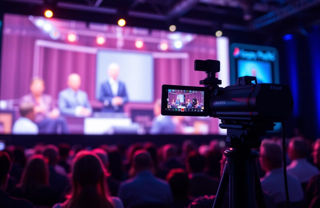 LED fal kamerakép konferencián — élő kivetítés